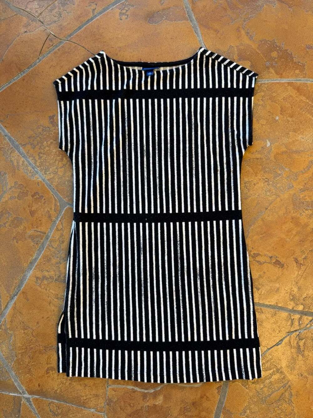 Marimekko for Target Swim Cover Up Size XS Black White Striped Terry Dress